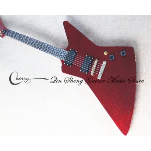 Order booking 6 strings guitar, alien irregular white guitar,fixed bridge H H pickups,black buttons,wolf man shell inaly,active