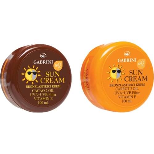 Gabrini Kakao ve Havuç Özlü Bronzlaştırıcı Krem 2 ADET * 100 ML