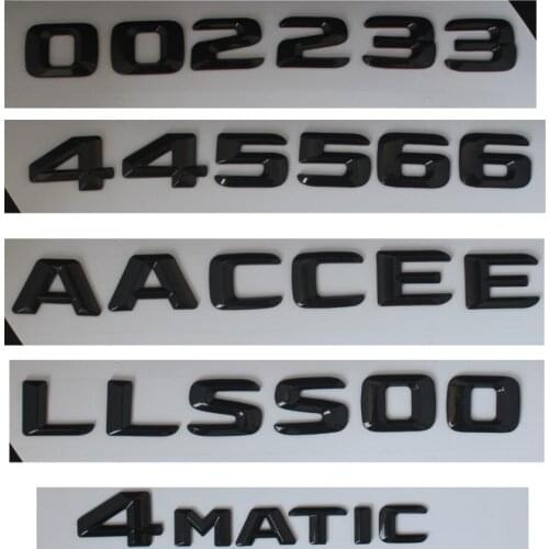 Gloss Glossy Black Rear Trunk Letters Number Badge Emblem Emblems for Mercedes Benz A C E GLE GLA CLS CLA S Class AMG 4MATIC