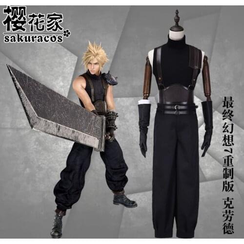 Remake Cloud Strife Cosplay Final Fantasy VII Remake Cloud Strife Uniforms Cosplay Costume Halloween Outfit