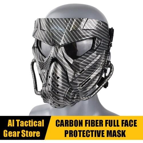 Airsoft Masks Anti-Fog PC Lens Tactical Mouth Mask Air Gun Airsoft Accessories Paintball Field Protective Safety Face Mask