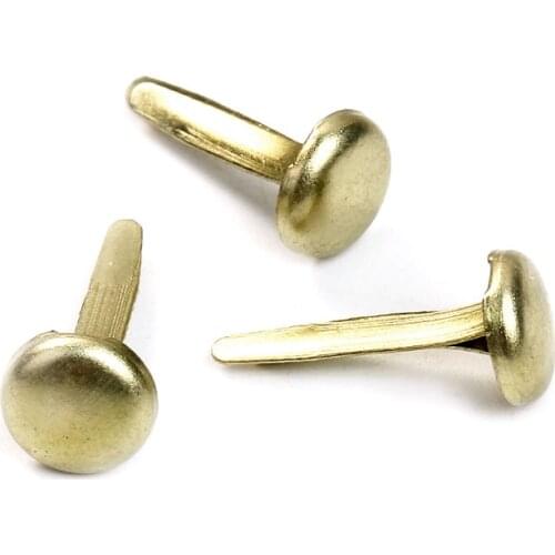 Mini Metal Brads Scrapbooking Embellishment for DIY Craft Jewelry Making Findings Round Golden Color 15x8mm 20PCs