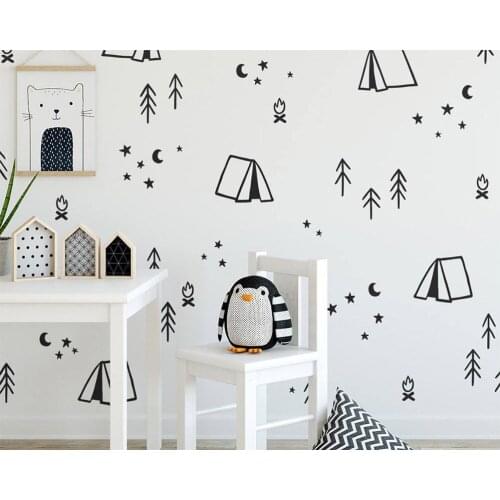 Fashion Tribe Tent Vinyl Wallpaper Wall Decals For Kids Rooms Stickers Decor Baby Room Wall Art Sticker Mural