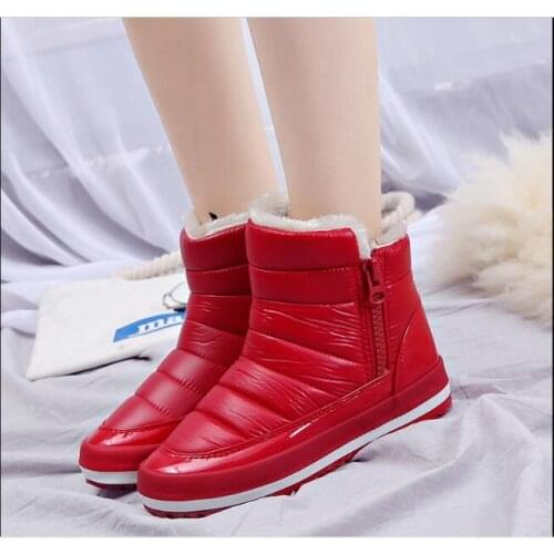 Fashion Winter Womens Shoes New Snow Boots Womens Side Zipper Thick Boots Womens Plus Velvet Warm Cotton Shoes Snow Shoes