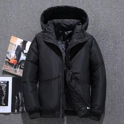 2021 Men Winter Down Jackets Casual Hooded Parka Thick Quality Windbreaker Jacket Ultralight Warm White Duck Down Coats Overcoat