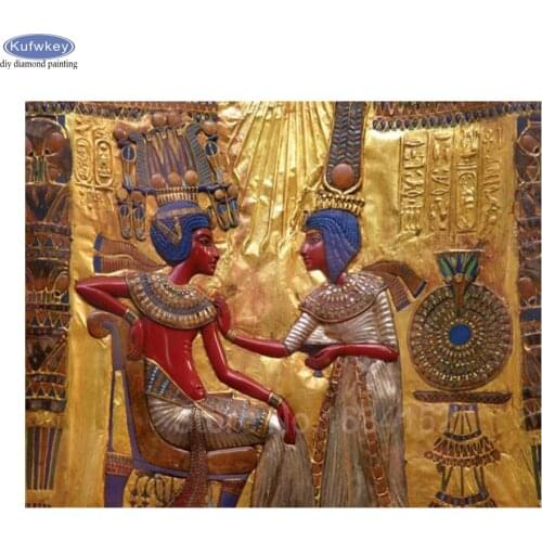 Full Square Drill 5D DIY Diamond Painting Ancient Egypt couple 3D Embroidery beads patteren Cross Stitch Mosaic home decor A522
