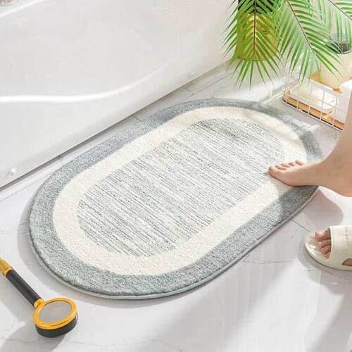 Simple Bathroom Door Floor Mats Absorbent Floor Mats Bathroom Non-slip Mats Home Bedroom Entrance Door Mats Bath Rug
