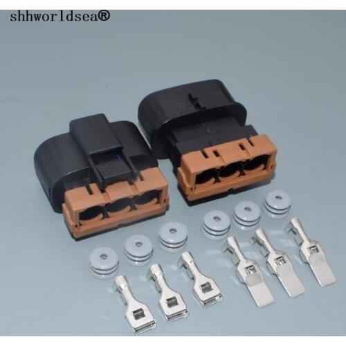 Shhworldsea 3 pin car Large current high power auto cable plug wiring waterproof connector plug PK011-03027 PK015-03027