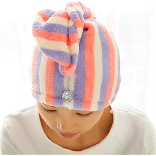 Quick Dry Ladys Magic Dry Hair Cap Hair Towel Lovely Drying Bath Towel Soft Head Wrap Hat Makeup Cosmetics Hair Towels