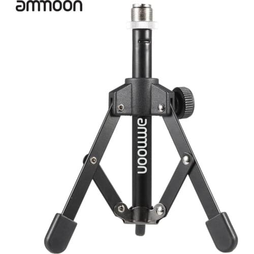 Ammoon MS-12 Mini Foldable Desktop Tabletop Tripod Microphone Mic Stand Holder microphone holder stand electric accessories