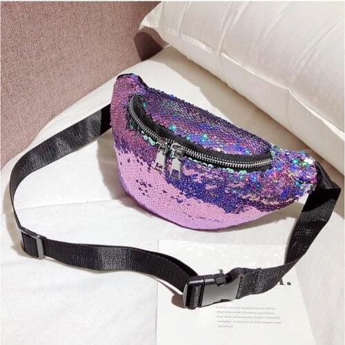 Bags For Women 2019 Reversible Glitter Mermaid Sequins Waist Bag Fanny Pack Pouch Hip Purse Satchel Ladies Waist Pack Purse
