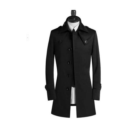 Autumn new designer slim sexy trench coat men overcoat long sleeve mens single breasted clothing business outerwear modern urban