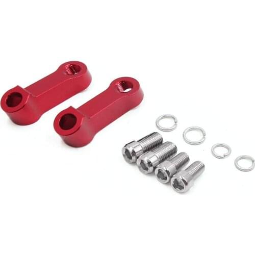 Uxcell Universal 2pcs 8mm 10mm Dia Metal Motorcycle Rear Mirror Riser Extender Red