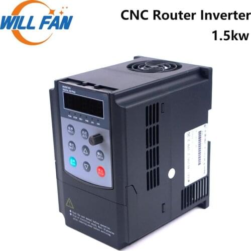 Will Fan 1.5kw VFD Inverter Spindle Motor Speed Control 180 220V Output 3Phase Converter Speed Frequency For CNC Router Machine