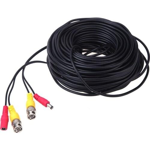 5m 10m 20m 25m 30m 40m 50m BNC Video And Adapter Power DC Integrated Cable for Analog CCTV Surveillance DVR Camera System Kit