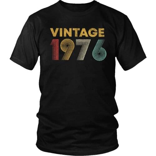 Vintage 1976 T Shirts Men 2020 summer Aged to perfection T-Shirt Made in 1976 All Original parts Casual 44th Birthday Tees Tops
