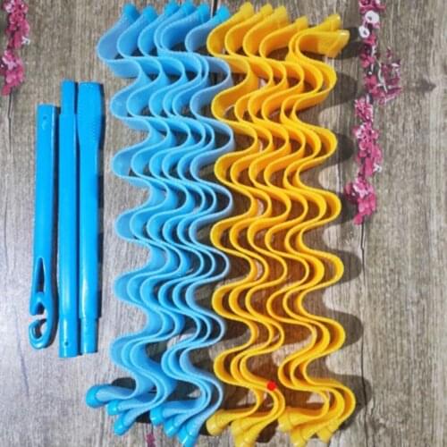 Magic Curling Tool 12pcs Lightweight Spiral Roll Design Hair Comb Durable Hair Styling Plastic Water Roll Hair Curler