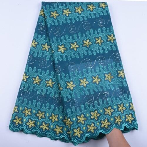 High Quality Swiss Cotton Lace Fabric Latest African Lace Fabric Stoned Swiss Voile Lace In Switzerland For Nigerian DressF1595