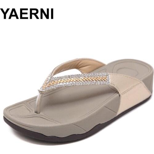 YAERNI 2020 summer shoes women beach sandals platform shoes woman wedge sandals summer vacation shoes ladies wedge heel 4.5cm