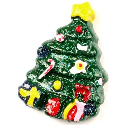 10 PCS 30x20mm Resin Christmas Tree Style Decoration Crafts Flatback Cabochon Embellishments For Scrapbooking DIY Accessories