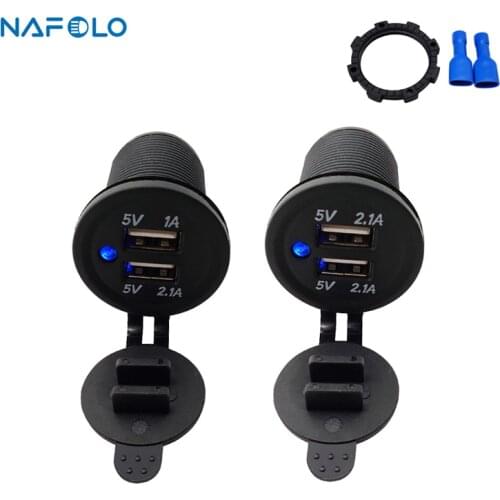 12V 24V Dual USB Charger Power Socket Waterproof Universal Car Motorcycle Auto Truck Charging Socker For Phone Tablet Camera GPS