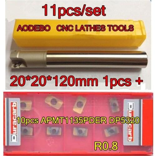 20mm 11pcs/set BAP300R20*20*120mm 2F CNC Milling cutter bar 1pcs+10pcs APMT1135PDER DP5320 Processing stainless steel and steel