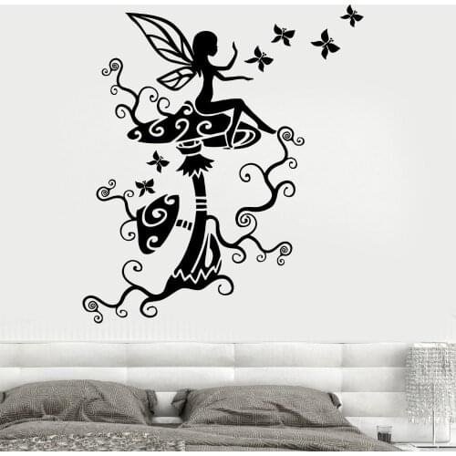 2017 Butterfly Flower Fairy Wall Stickers For Kids Rooms Girls Decals DIY Poster Living Room Wall Sticker Home Decor Mural LA034