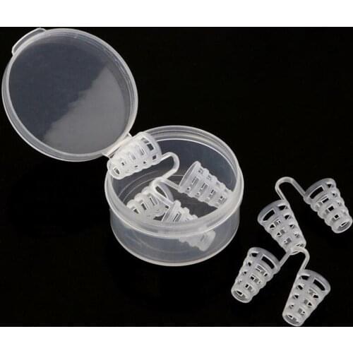 4 stks Gezond Slapen Aid Apparatuur Stop Snurken Magnetische Anti Snurken Apneu Neus Clip Mini Transparante Anti-Snurken