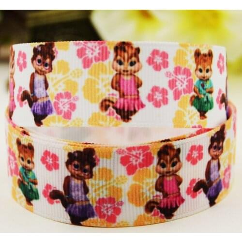 22mm 25mm 38mm 75mm Alvin and the Chipmunks Cartoon printed Grosgrain Ribbon party decoration 10 Yards X-03073