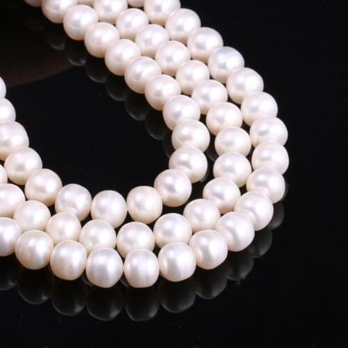 8-9MM 40Pcs/String White 100% Natural Freshwater Pearl Tomato Shape Loose Beads Jewelry Findings Making