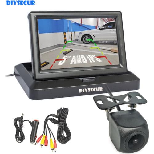 DIYSECUR 5" AHD IPS 1024x600 Backup Car Monitor 1920*1080 HD 170 Degree Starlight Night Vision Car Camera Vehicle Reverse Cam