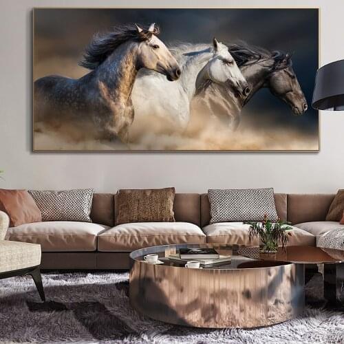 Running Horses Canvas Paintings On The Wall Posters And Prints Modern Wall Art Canvas Animals Wall Pictures Home Wall Decoration