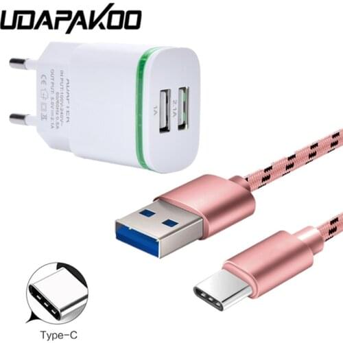 For Samsung galaxy S9 S8 note 8 A5 2017 Huawei P20 Honor 8 9 10 ZUk Z2 Pro Phone Short 1M 2M Type C usb Fast Charger EU adapter