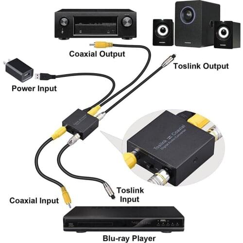 NK - Q7 Digital 2-Way Audio Converter Digital Optical Audio Coaxial Lnterchanger convertor #930