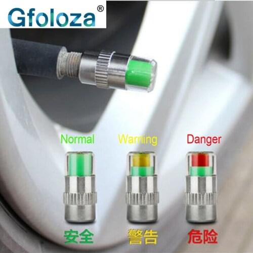 Gfoloza 2.4 Bar Car Tire Pressure Monitor Valve Stem Cap High Quality Sensor Indicator Diagnostic Tools Safty Car Accessories