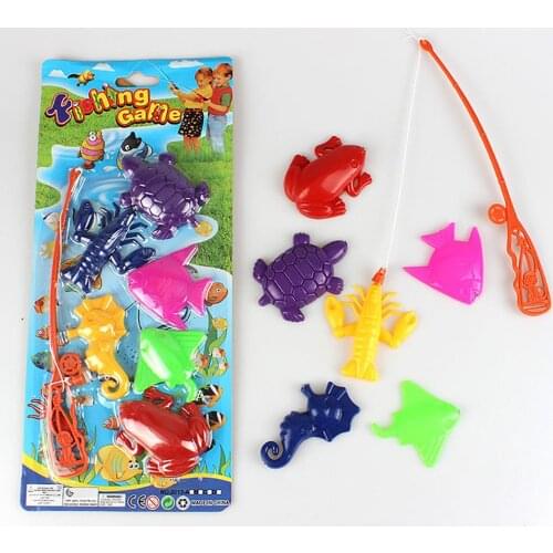 Children Boy girl fishing toy set suit magnetic play water baby toys fish square hot gift for kids Free Shipping