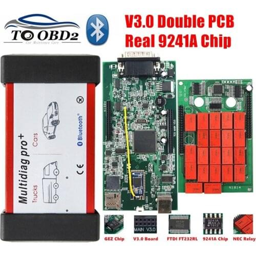 DS150cdp TCS multidiag pro 2016.R1 V3.0 NEC relays GEZ obd2 Diagnostic Tool TCS PRO double PCB board Real 9241A chip Bluetooth