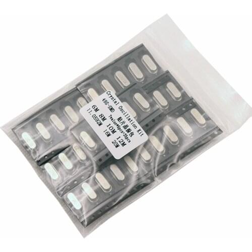 49S-SMD 35PCS/Lot SMD Crystals 6Mhz 8Mhz 10Mhz 12Mhz 16Mhz 20Mhz 11.0592Mhz Mhz 49SMD Crystal Oscillator Kit 7 kinds* 5pcs=35pcs