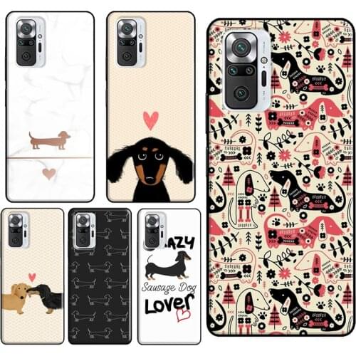 Cartoon Dachshund Sausage Dog For Xiaomi Redmi Note 10 8 9 Pro Note 8T 9S Phone Case For Redmi 9T 9A 9C 8A 7A K40 Cover