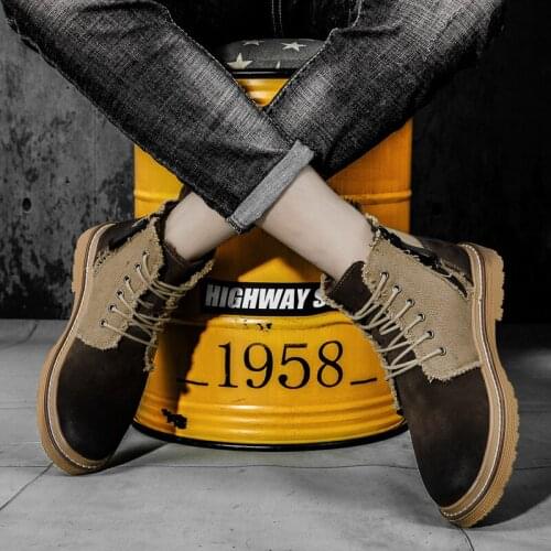 Coturno Mens Boots Mens Dress Work Men Canvas Boot Shoes Chelsea Leather 2020 Winter Boty Rubber Cowboy Man Casual