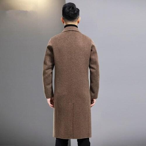 100%Wool Autumn Winter Men Double-side Woolen Coat Mens Jackets and Coats Windbreaker Long Jacket BDF-1800002 MY1899