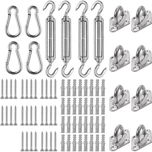 Hot YO-Sun Shade Sail Hardware Installation Kit for Rectangle Triple-cornered Square Shade Sails,Turnbuckle Snap Hook
