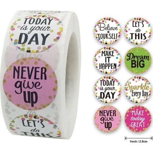 Qiduo 500 Reward Stickers Encouragement Sticker Roll for Kids Cute Motivational Stickers for Students Teachers Supply Stationery