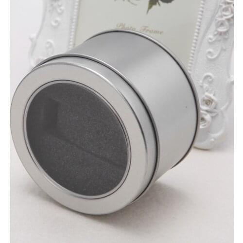 2021 New Round Metal Jewelry Wrist Watch Display Box Storage Organizer Case With Cushion