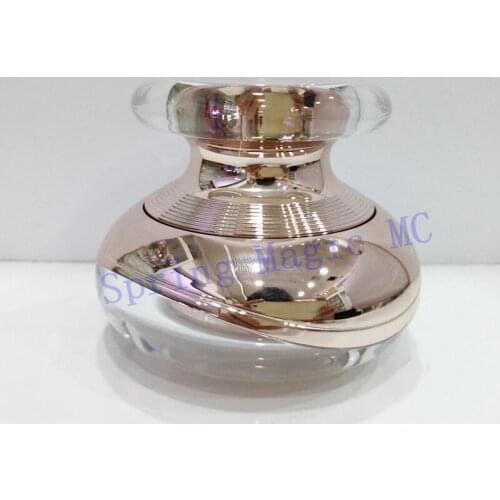 New 50G Acrylic Ingots Shape Rose gold Cream Jar,Cosmetic Container Eye Cream jar,cream bottle,Empty Essence case Plastic jars
