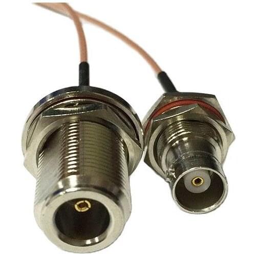New BNC Female Jack nut Switch N Female bulkhead RG178 Cable 15CM 6" Adapter Wholesale Fast Ship