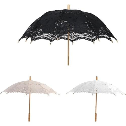 Handmade Umbrellas for Bridesmaid Wedding Decoration Lace Umbrella Christmas Decoration Elegant Lace Unbrellas