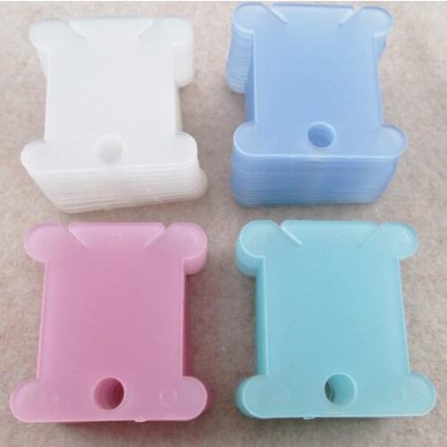 Plastic Thread Bobbins Holder for Cross Stitch Embroidery Winding Board Pack of 100