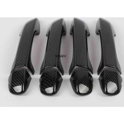 Suitable for Volkswagen Tiguan 2017 2018 2019 MK2 ABS carbon fiber style side door handle cover trim strip auto parts