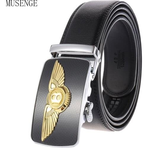Men Belt Male Genuine Leather Belt Strap Famous Brand Luxury Automatic Buckle Black Belts for Men Cummerbunds Cinturon Hombre